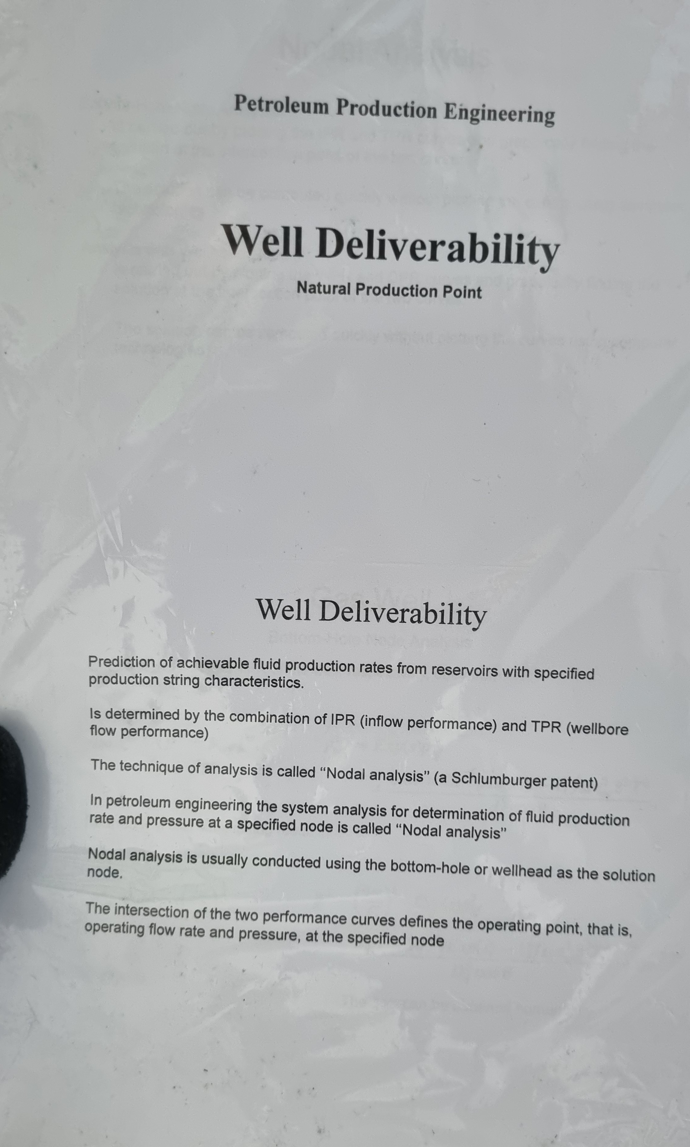 جزوه well deliverability